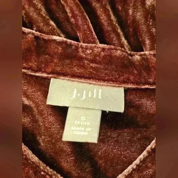 J. Jill Womens Velvety Burgundy Soft Button-up Tunic Blouse Size Small - Picture 6 of 8